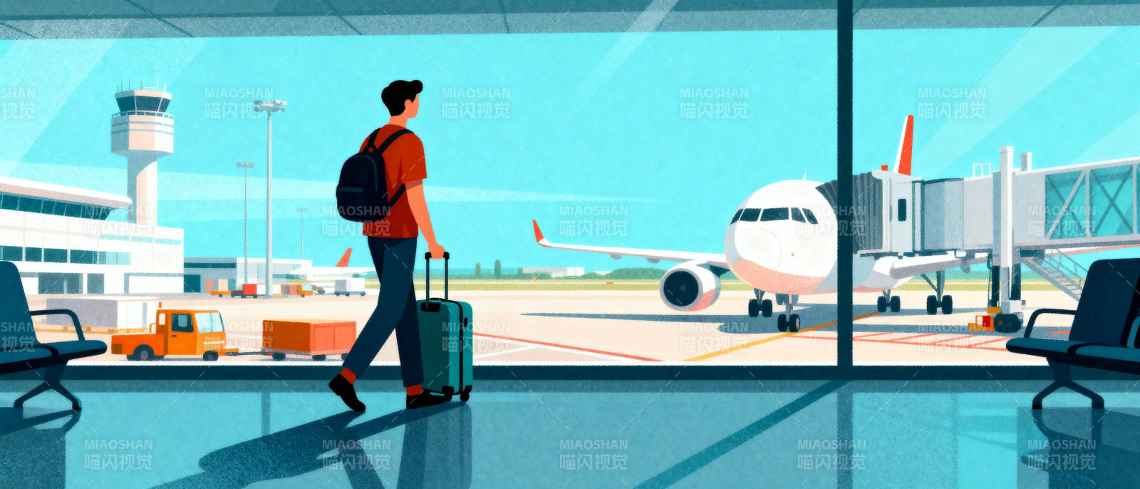 机场候机出行图片