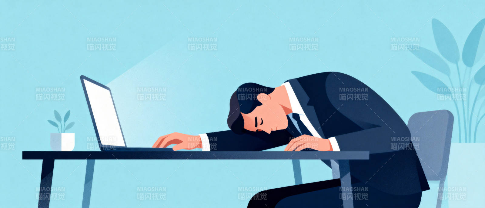 疲惫办公 午休时刻图片