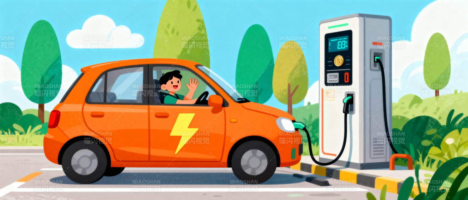电动车充电中图片