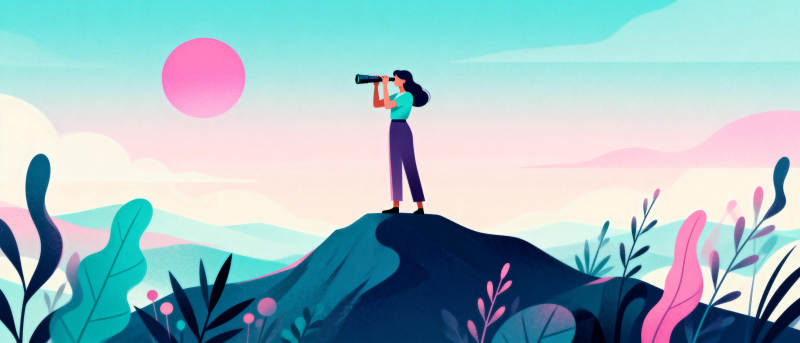 远眺山巅美景图片