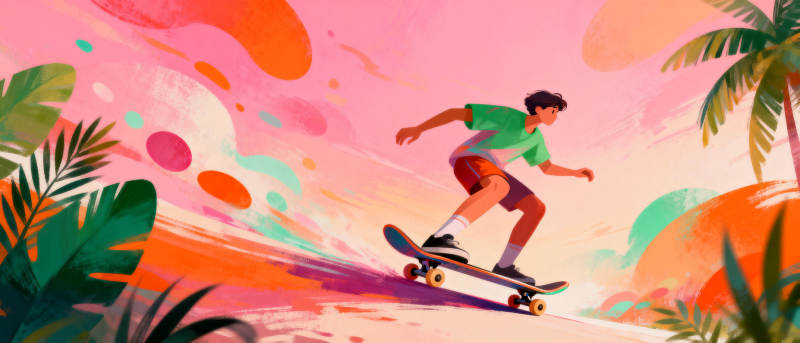 夏日滑板之旅图片