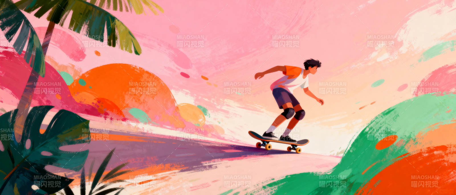 滑板少年追梦行图片