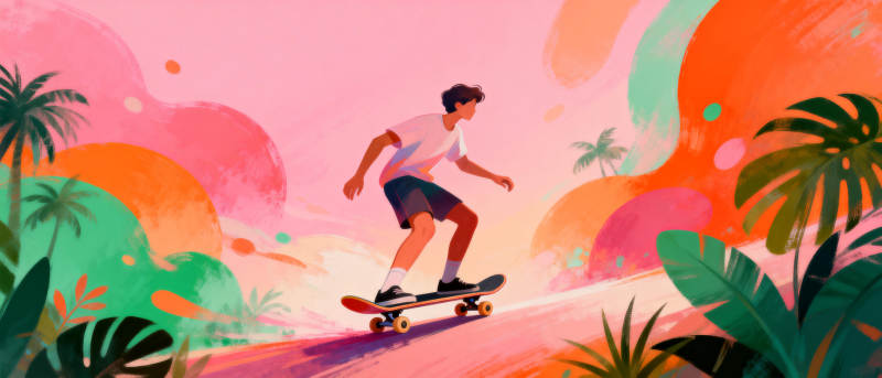 夏日滑板之旅图片