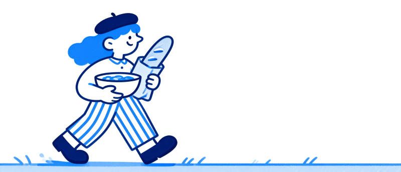 蓝衣女孩捧碗前行图片