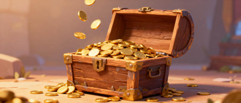 金币满溢的宝箱图片