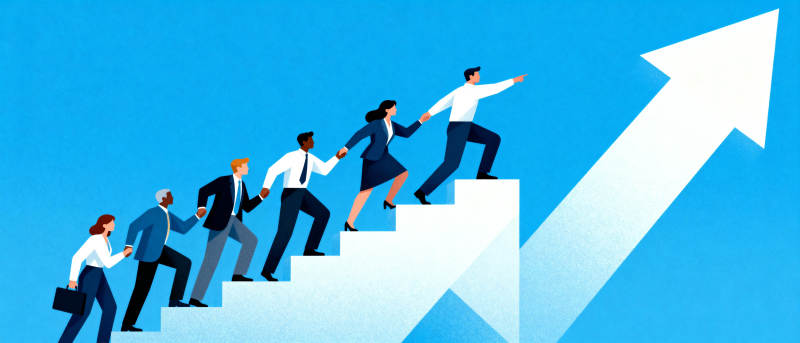 团队协作共攀高峰图片