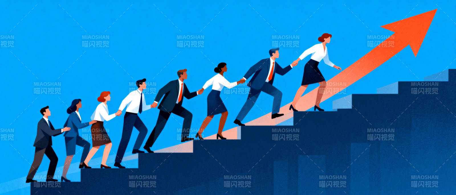 团队协作共攀高峰图片