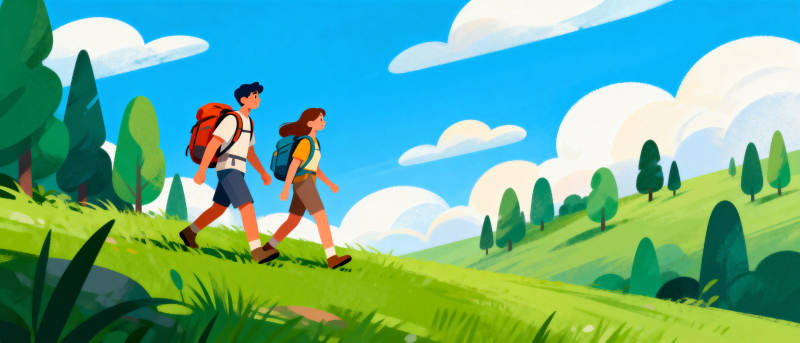 徒步山野间图片