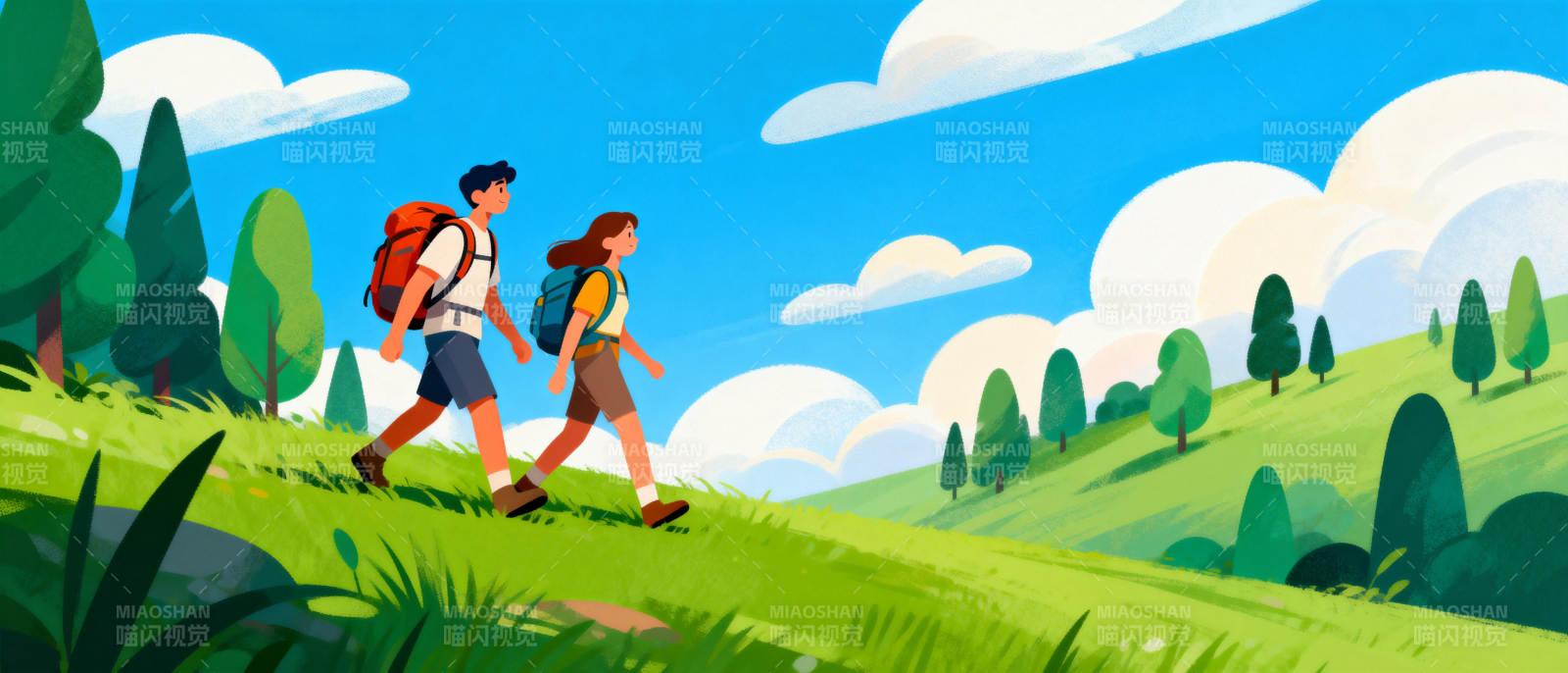 徒步山野间图片