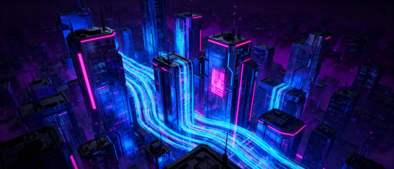 霓虹都市夜景图片