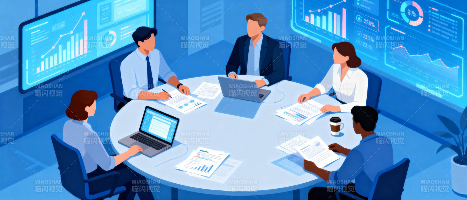 商务会议讨论中图片