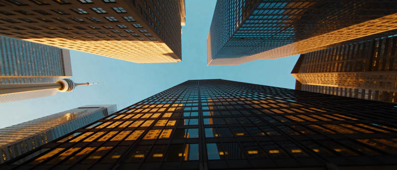 城市天际线仰望图片