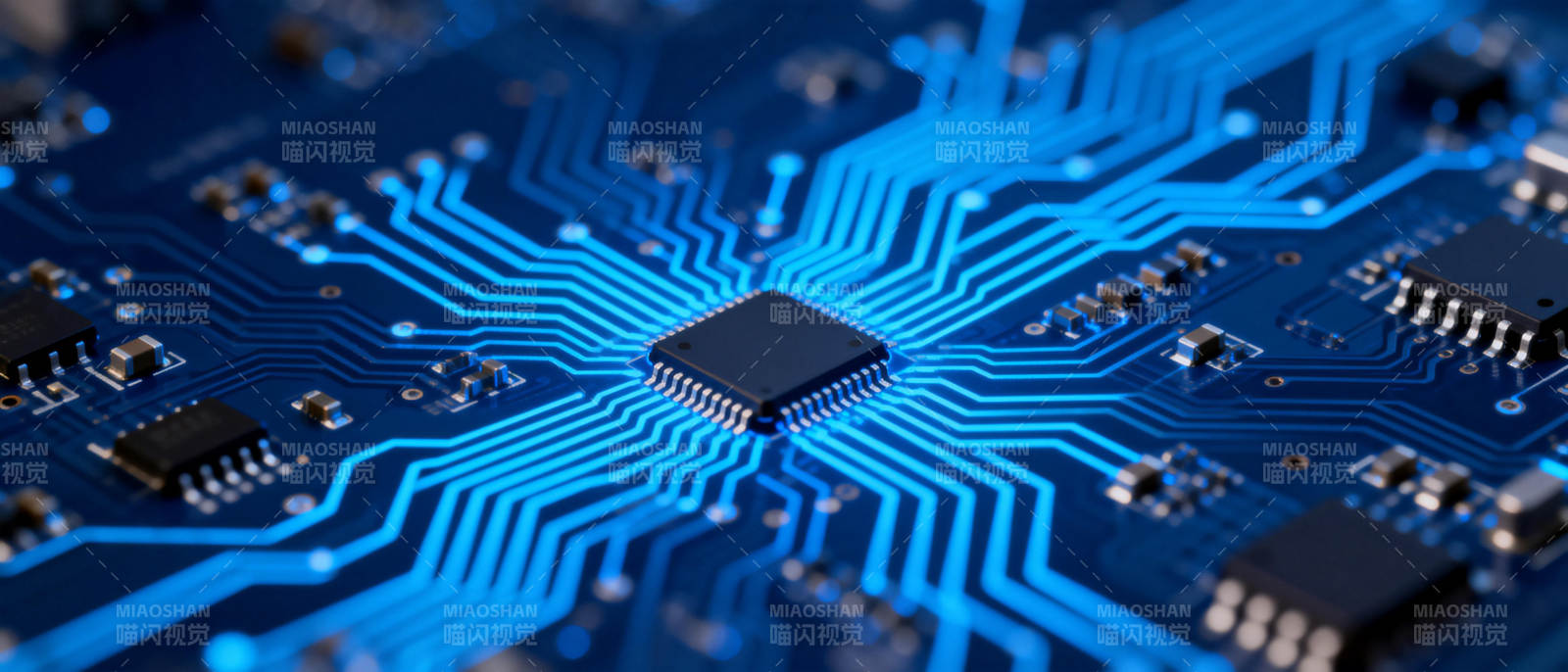 芯片电路板特写图片