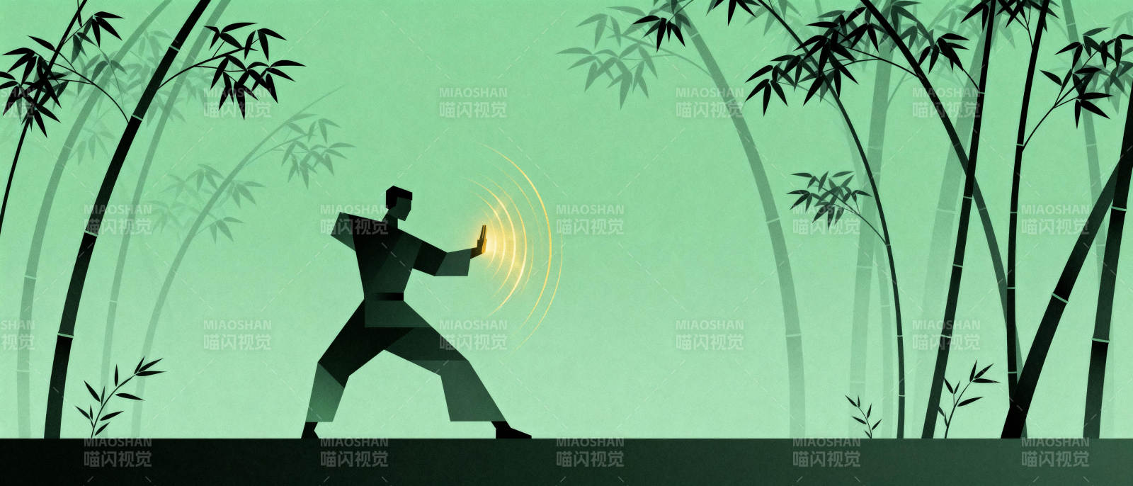 竹林武者静心练功图片