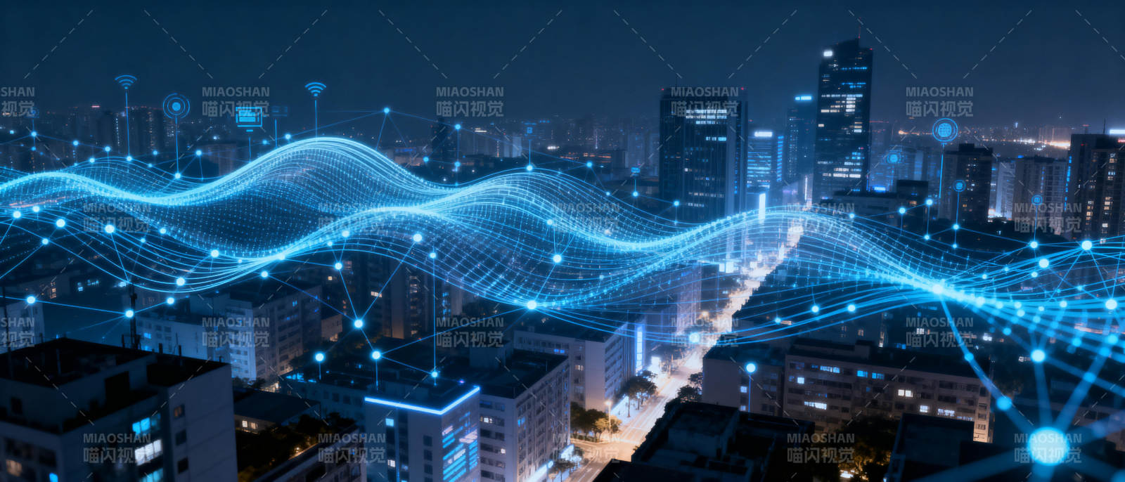 智慧城市夜景图片