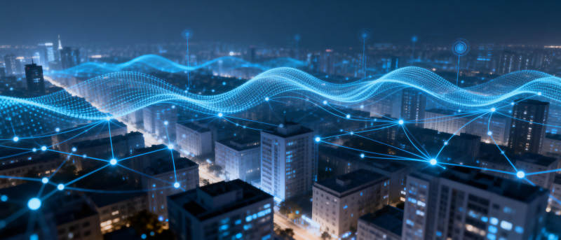 智慧之城 光网相连图片