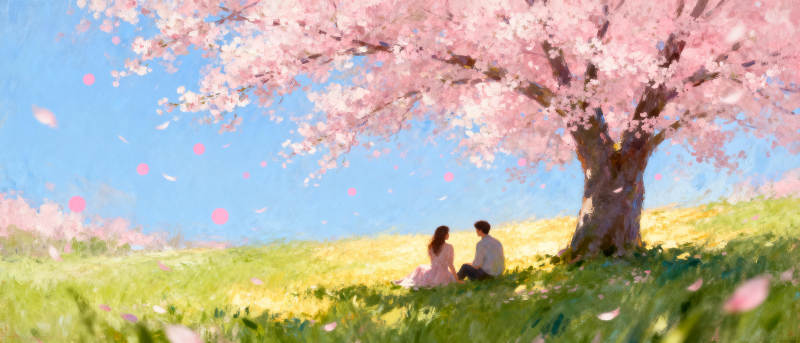 樱花树下共赏春图片