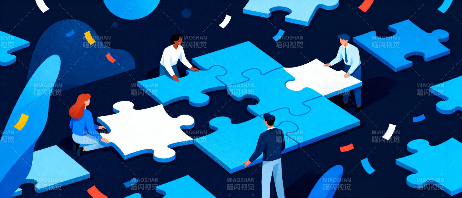 拼图合作图片