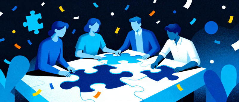 团队协作拼图图片