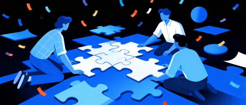 团队协作拼图图片