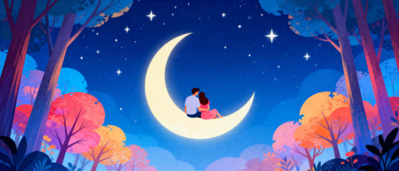 月下共赏星河图片