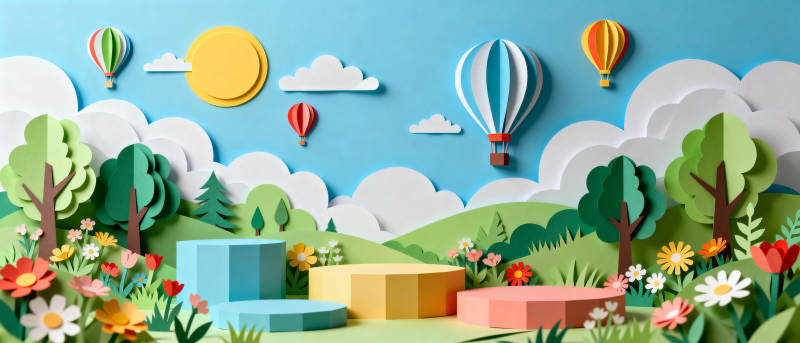 纸艺春日风光图片