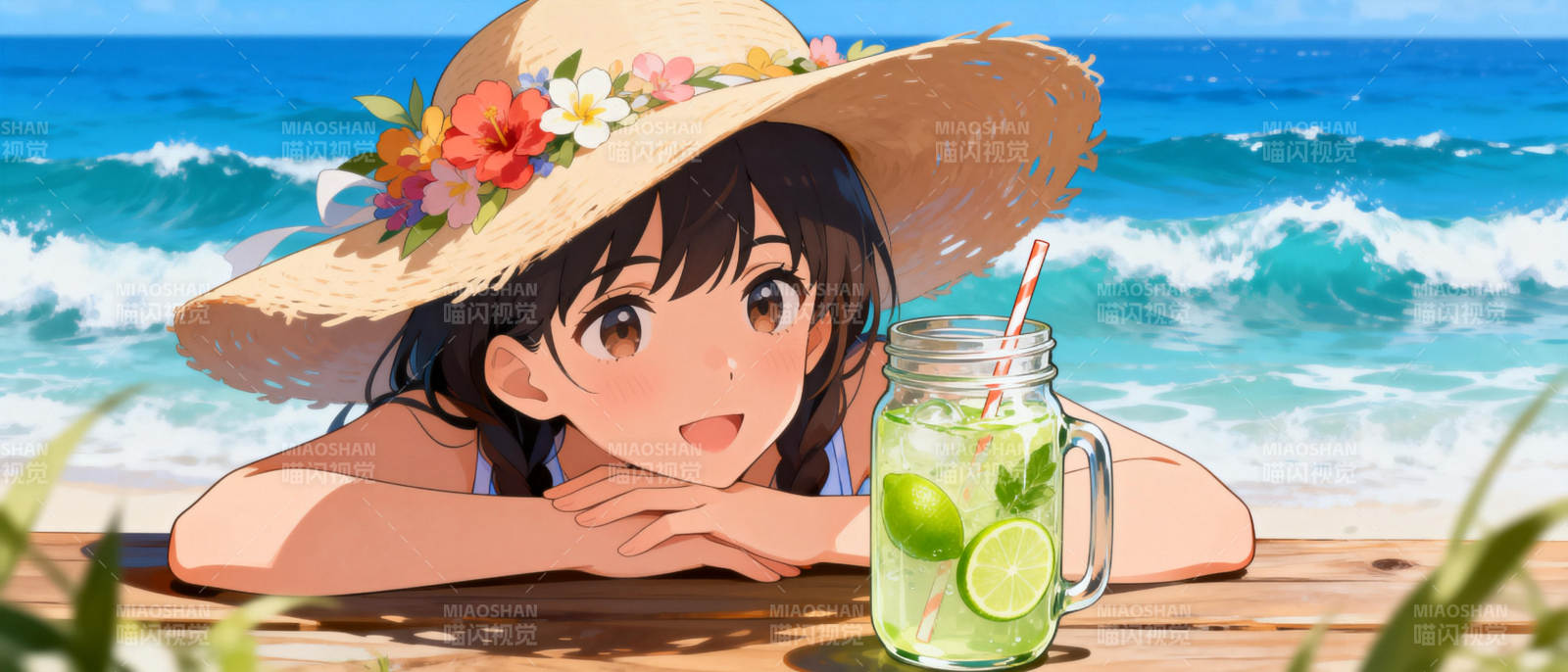 海滩上的清凉时光图片