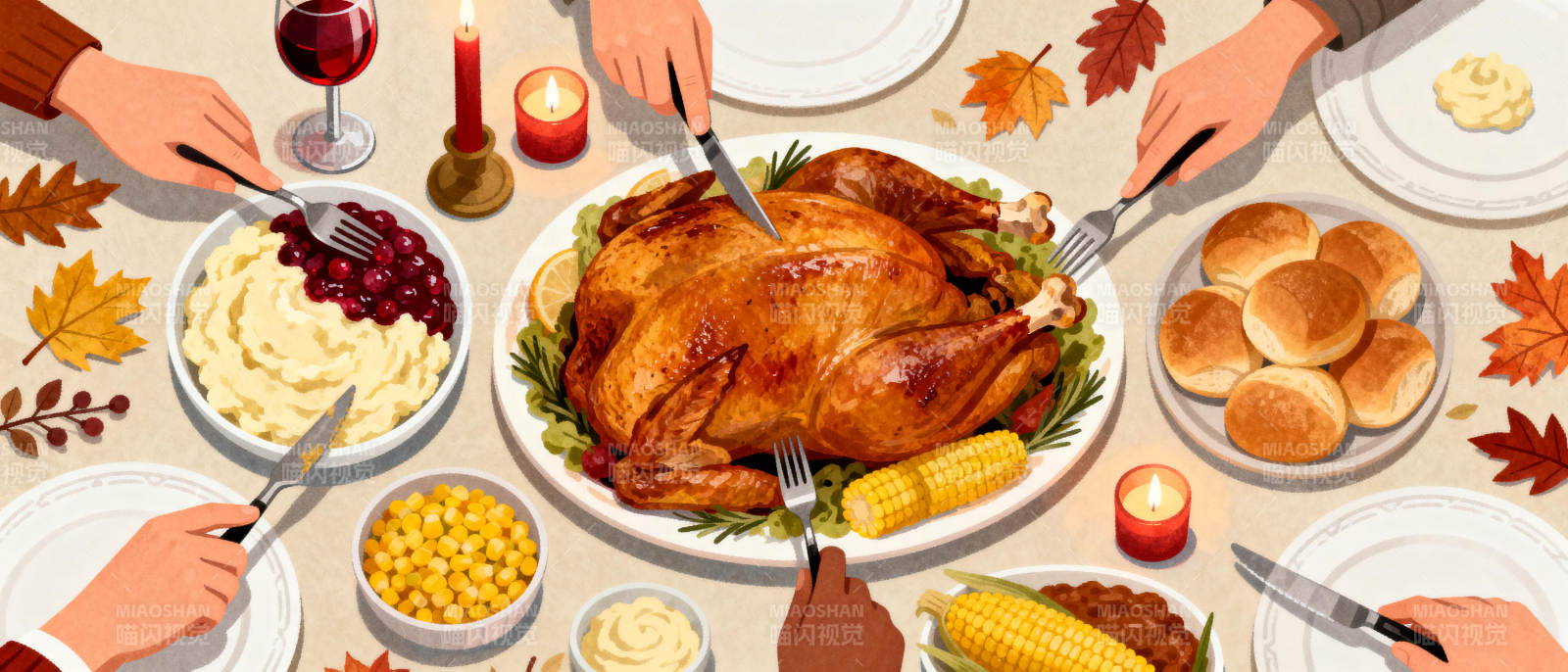 感恩节晚餐盛宴图片