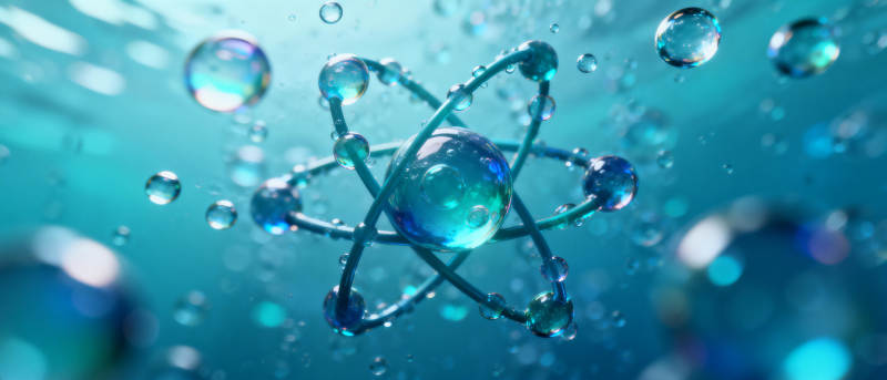 水滴中的原子结构图片