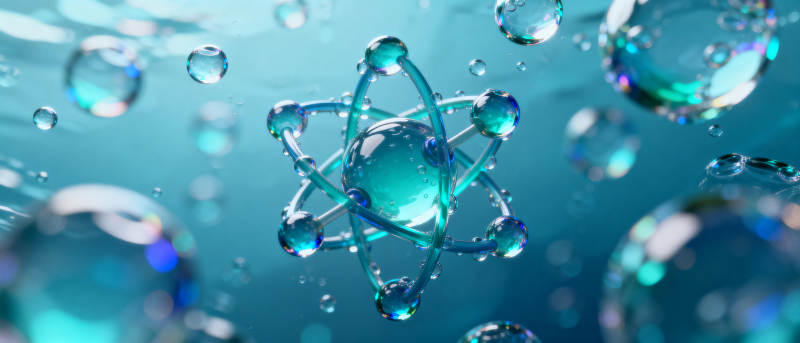 水滴中的原子结构图片