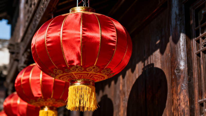 红灯笼迎新春图片