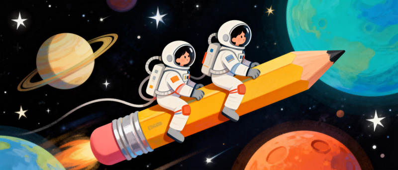 太空笔尖遨游图片