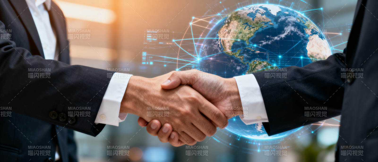 全球合作握手图片