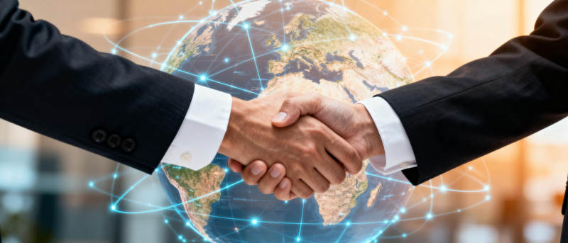 全球合作握手图片