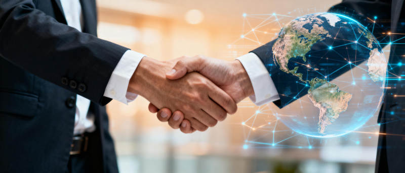 全球合作握手图片