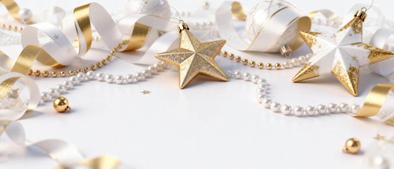 金色星星圣诞装饰图片