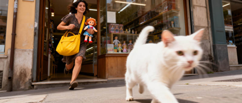 白猫街头奔跑图片