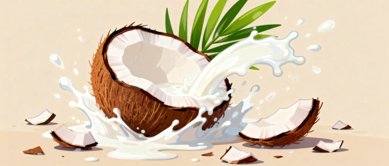 椰子爆裂溅汁图片
