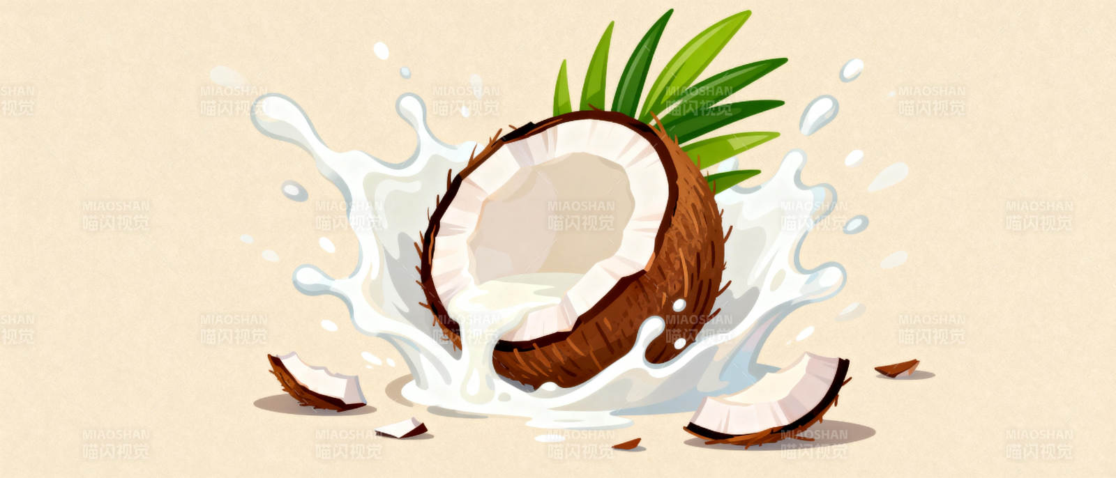 椰子汁飞溅图片