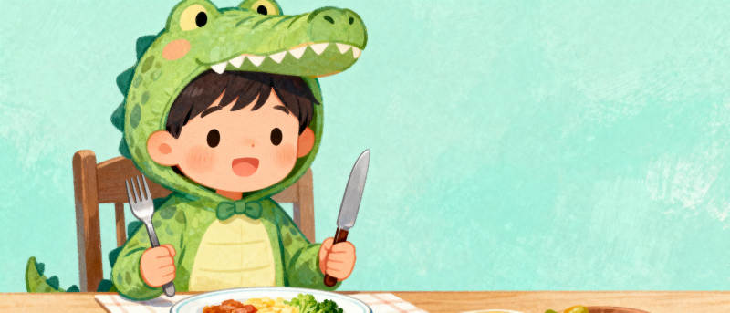 小鳄鱼宝宝吃饭图片