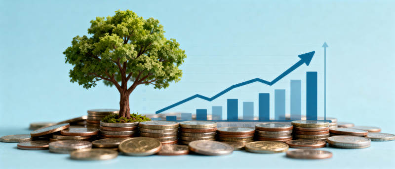 财富增长 绿树成荫图片