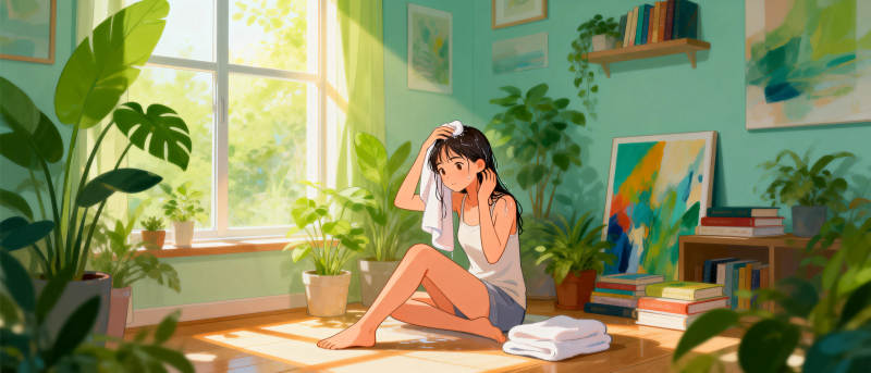 窗边静坐的女孩图片