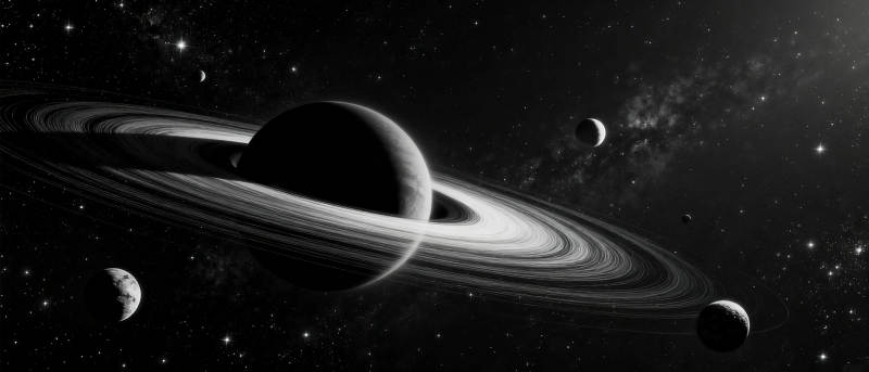 土星环与卫星图片