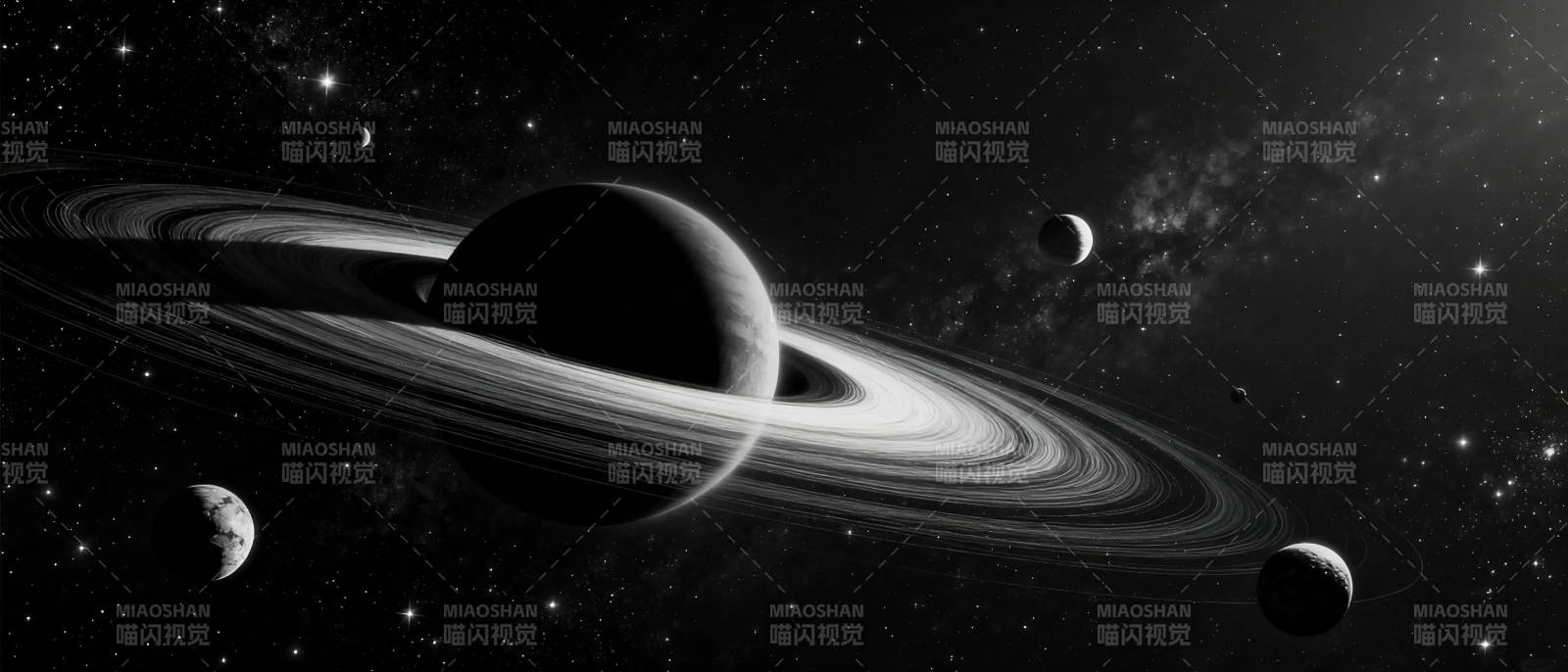 土星环与卫星图片