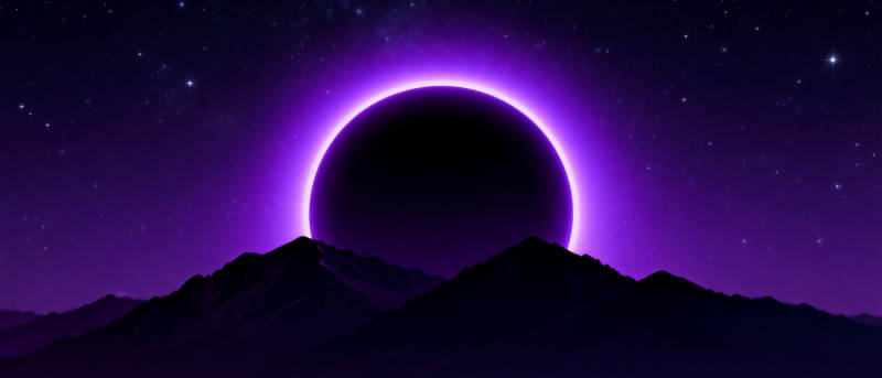 紫夜星环山影图片