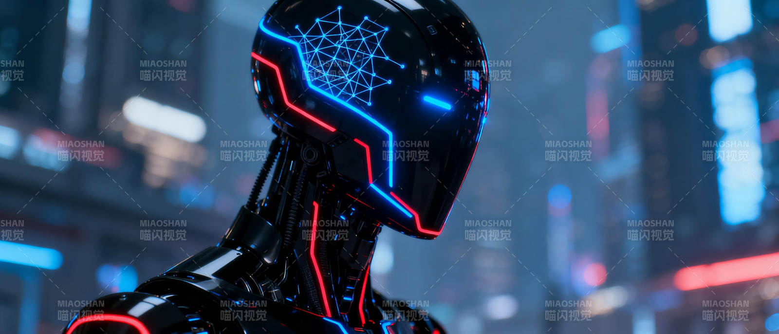 未来都市中的机械人图片