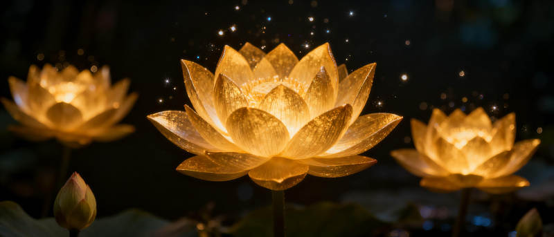 莲花灯夜景图片