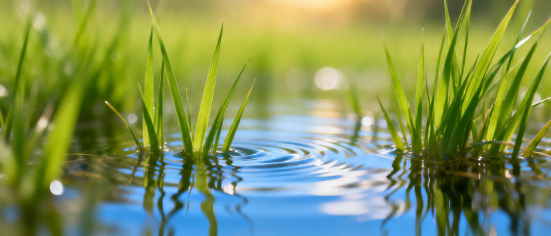 水草轻摇 波光粼粼图片