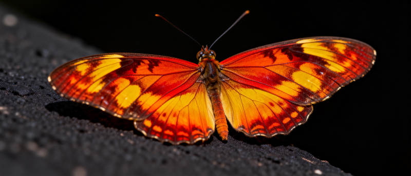 橙黄蝶翼静栖石上图片