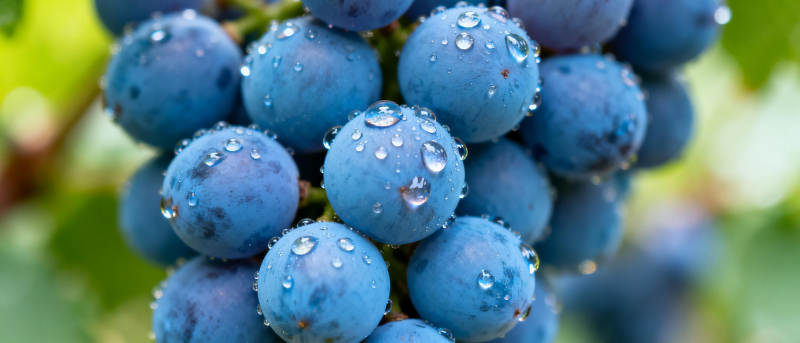 晶莹葡萄露珠闪烁图片